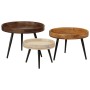 Runde Couchtische 3 Stück aus massivem Mangoholz von vidaXL, Seitentische - Ref: Foro24-352033, Preis: 210,54 €, Rabatt: %