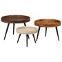 Runde Couchtische 3 Stück aus massivem Mangoholz von vidaXL, Seitentische - Ref: Foro24-352033, Preis: 210,54 €, Rabatt: %