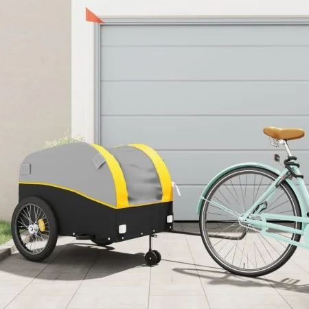 Schwarz-gelber Fahrradanhänger aus Eisen, 45 kg von vidaXL, Fahrradanhänger - Ref: Foro24-94155, Preis: 99,83 €, Rabatt: %