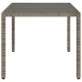 Garden table glass surface PE rattan gray 150x90x75 cm by vidaXL, Garden tables - Ref: Foro24-365591, Price: 141,82 €, Discou...