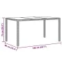 Garden table glass surface PE rattan gray 150x90x75 cm by vidaXL, Garden tables - Ref: Foro24-365591, Price: 141,82 €, Discou...
