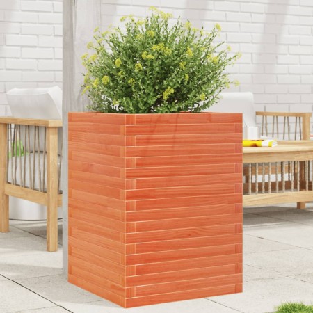Solid wax brown pine wood planter 50x50x68.5 cm by vidaXL, Pots and planters - Ref: Foro24-3282466, Price: 173,51 €, Discount: %