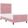 Estructura de cama con cabecera Rosa 90 x 200 cm Terciopelo