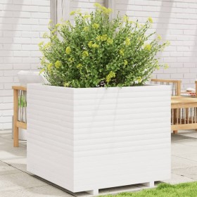 Jardinera de madera maciza de pino blanca 80x80x72 cm de vidaXL, Maceteros y jardineras - Ref: Foro24-3282625, Precio: 295,37...