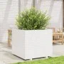 Jardinera de madera maciza de pino blanca 80x80x72 cm de vidaXL, Maceteros y jardineras - Ref: Foro24-3282625, Precio: 291,38...