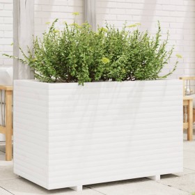 Jardinera de madera maciza de pino blanca 110x60x72 cm de vidaXL, Maceteros y jardineras - Ref: Foro24-3282650, Precio: 313,9...