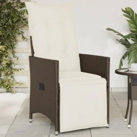 Gartenliege mit braunen synthetischen Rattankissen von vidaXL, Gartenstühle - Ref: Foro24-365660, Preis: 120,47 €, Rabatt: %