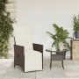 Garden recliner with brown synthetic rattan cushions by vidaXL, Garden chairs - Ref: Foro24-365660, Price: 120,42 €, Discount: %