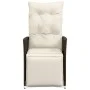 Garden recliner with brown synthetic rattan cushions by vidaXL, Garden chairs - Ref: Foro24-365660, Price: 120,42 €, Discount: %