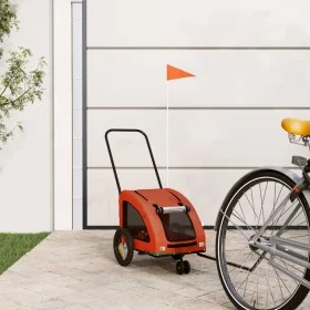 Pet Bicycle Trailer Iron Oxford Cloth Orange Gray by vidaXL, pet strollers - Ref: Foro24-93970, Price: 91,57 €, Discount: %