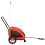 Haustier-Fahrradanhänger, Eisen-Oxford-Gewebe, Orange-Grau von vidaXL, Kinderwagen für Haustiere - Ref: Foro24-93970, Preis: ...