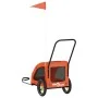 Haustier-Fahrradanhänger, Eisen-Oxford-Gewebe, Orange-Grau von vidaXL, Kinderwagen für Haustiere - Ref: Foro24-93970, Preis: ...