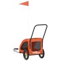 Haustier-Fahrradanhänger, Eisen-Oxford-Gewebe, Orange-Grau von vidaXL, Kinderwagen für Haustiere - Ref: Foro24-93970, Preis: ...