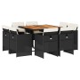 9-piece garden dining set and black synthetic rattan cushions by vidaXL, Garden sets - Ref: Foro24-3277790, Price: 532,44 €, ...