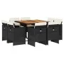 9-piece garden dining set and black synthetic rattan cushions by vidaXL, Garden sets - Ref: Foro24-3277790, Price: 549,58 €, ...