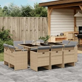 11-piece garden dining set with beige synthetic rattan cushions by vidaXL, Garden sets - Ref: Foro24-3277799, Price: 744,73 €...