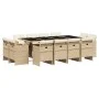 Garten-Essgruppe mit Kissen, 13-teilig, beiges synthetisches Rattan von vidaXL, Gartensets - Ref: Foro24-3277809, Preis: 964,...