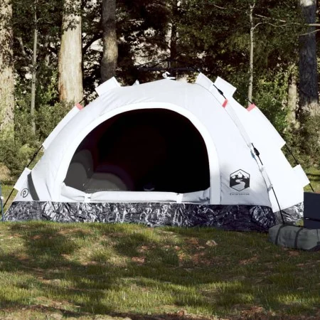 3 person camping tent opaque fabric quick opening white by vidaXL, tents - Ref: Foro24-4004168, Price: 86,27 €, Discount: %