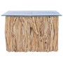 Mesa de centro con superficie de vidrio teca maciza 66x66x40 cm de vidaXL, Mesas de centro - Ref: Foro24-288814, Precio: 175,...