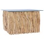Mesa de centro con superficie de vidrio teca maciza 66x66x40 cm de vidaXL, Mesas de centro - Ref: Foro24-288814, Precio: 175,...