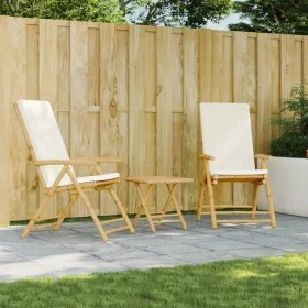 Folding bistro chairs with cushions 2 pcs cream white bamboo by vidaXL, Garden chairs - Ref: Foro24-365875, Price: 212,75 €, ...
