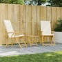 Klappbare Bistrostühle mit Kissen 2 Stück cremeweißer Bambus von vidaXL, Gartenstühle - Ref: Foro24-365875, Preis: 209,72 €, ...