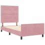 Estructura de cama con cabecera Rosa 90 x 200 cm Terciopelo