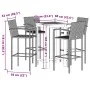 Gartentisch und Hocker 5 Stück Akazienholz PE Rattan grau von vidaXL, Gartensets - Ref: Foro24-3295277, Preis: 357,80 €, Raba...