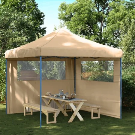 Pop-Up Folding Party Tent with 2 Beige Side Walls by vidaXL, Tents and gazebos - Ref: Foro24-4004921, Price: 130,10 €, Discou...