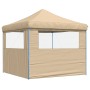 Pop-Up Folding Party Tent with 2 Beige Side Walls by vidaXL, Tents and gazebos - Ref: Foro24-4004921, Price: 133,85 €, Discou...