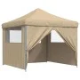 Pop-Up Folding Party Tent with 4 Beige Side Walls by vidaXL, Tents and gazebos - Ref: Foro24-4004928, Price: 151,06 €, Discou...