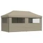 Pop-Up folding party tent with 4 taupe side walls by vidaXL, Tents and gazebos - Ref: Foro24-4004954, Price: 251,51 €, Discou...