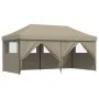 Pop-Up folding party tent with 4 taupe side walls by vidaXL, Tents and gazebos - Ref: Foro24-4004954, Price: 251,51 €, Discou...
