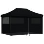 Pop-Up-Faltzelt mit 4 schwarzen Seitenwänden von vidaXL, Zelte und Pavillons - Ref: Foro24-4004982, Preis: 171,41 €, Rabatt: %