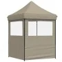 Pop-Up folding party tent with 2 taupe side walls by vidaXL, Tents and gazebos - Ref: Foro24-4004994, Price: 131,14 €, Discou...