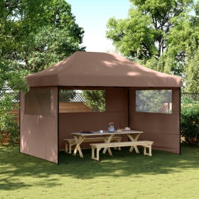 Pop-Up Folding Party Tent with 3 Side Walls Brown by vidaXL, Tents and gazebos - Ref: Foro24-4005020, Price: 144,85 €, Discou...