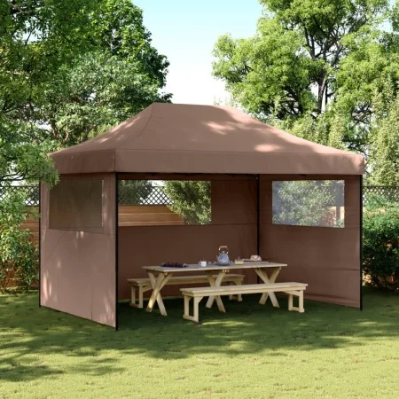 Pop-Up Folding Party Tent with 3 Side Walls Brown by vidaXL, Tents and gazebos - Ref: Foro24-4005020, Price: 152,92 €, Discou...