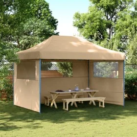 Pop-Up Folding Party Tent with 3 Beige Side Walls by vidaXL, Tents and gazebos - Ref: Foro24-4005015, Price: 150,61 €, Discou...