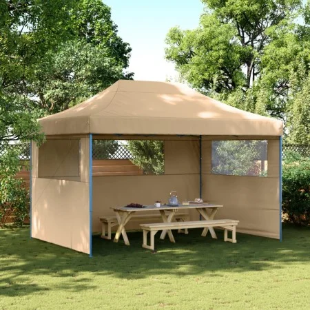 Pop-Up Folding Party Tent with 3 Beige Side Walls by vidaXL, Tents and gazebos - Ref: Foro24-4005015, Price: 150,61 €, Discou...