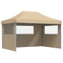 Pop-Up Folding Party Tent with 3 Beige Side Walls by vidaXL, Tents and gazebos - Ref: Foro24-4005015, Price: 141,90 €, Discou...