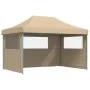 Pop-Up Folding Party Tent with 3 Beige Side Walls by vidaXL, Tents and gazebos - Ref: Foro24-4005015, Price: 150,61 €, Discou...