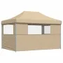 Pop-Up Folding Party Tent with 3 Beige Side Walls by vidaXL, Tents and gazebos - Ref: Foro24-4005015, Price: 150,61 €, Discou...