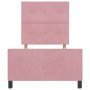 Estructura de cama con cabecera Rosa 90 x 200 cm Terciopelo