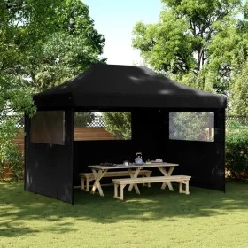 Pop-Up-Faltzelt mit 3 schwarzen Seitenwänden von vidaXL, Zelte und Pavillons - Ref: Foro24-4005022, Preis: 176,77 €, Rabatt: %