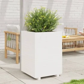 Jardinera madera maciza de pino blanco 50x50x72,5 cm de vidaXL, Maceteros y jardineras - Ref: Foro24-3282575, Precio: 185,25 ...