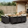 11-piece garden dining set with black synthetic rattan cushions by vidaXL, Garden sets - Ref: Foro24-3277802, Price: 722,12 €...