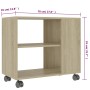 Oak-colored plywood side table 70x35x55 cm by vidaXL, Side tables - Ref: Foro24-802123, Price: 49,48 €, Discount: %
