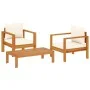 Gartensofa-Set mit Kissen 3-teilig aus massivem Akazienholz von vidaXL, Gartensets - Ref: Foro24-3214841, Preis: 318,93 €, Ra...