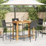 Garden table and stools 5 pcs acacia wood PE rattan black by vidaXL, Garden sets - Ref: Foro24-3295289, Price: 418,64 €, Disc...