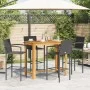 Garden table and stools 5 pcs acacia wood PE rattan black by vidaXL, Garden sets - Ref: Foro24-3295289, Price: 382,55 €, Disc...